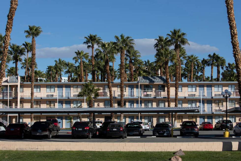 The exterior of the Harbor Island Apartments on Thursday, March 26, 2020, in Las Vegas. (Ellen ...