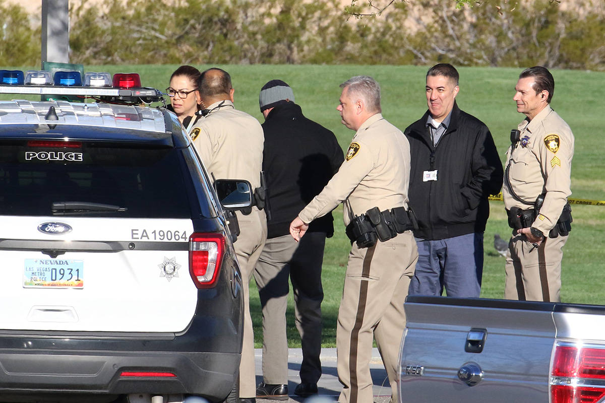 Las Vegas homicide detectives were investigating a report of a body at Silverado Ranch Park on ...