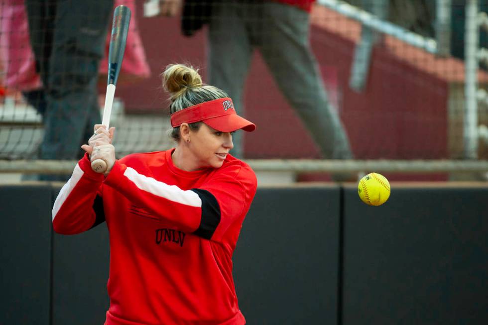 UNLV softball coach Kristie Fox before her team's game against Oregon State on Feb. 7 at Eller ...