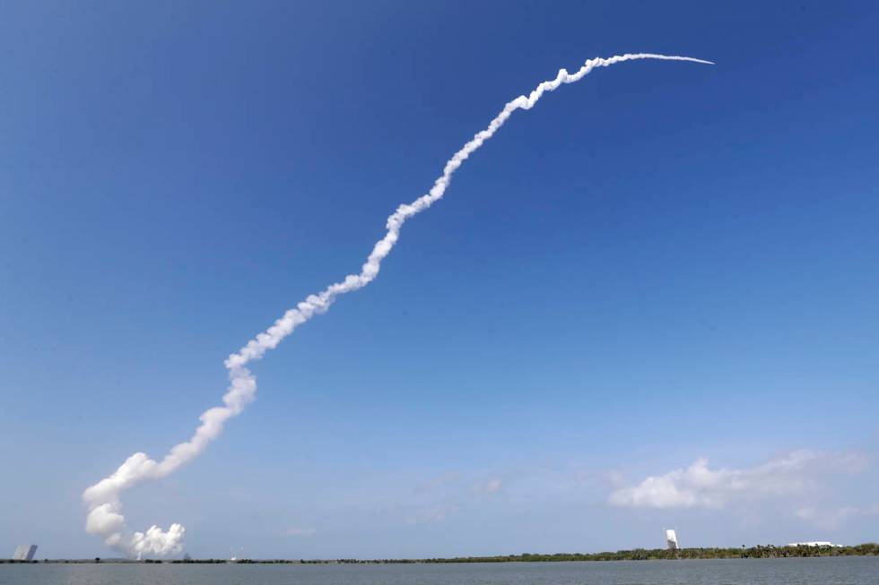 A United Launch Alliance Atlas V rocket lifts off from launch complex 41 at the Cape Canaveral ...