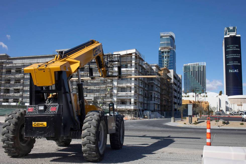 A construction site next to Palms on Friday, March 27, 2020, in Las Vegas. (Ellen Schmidt/Las V ...