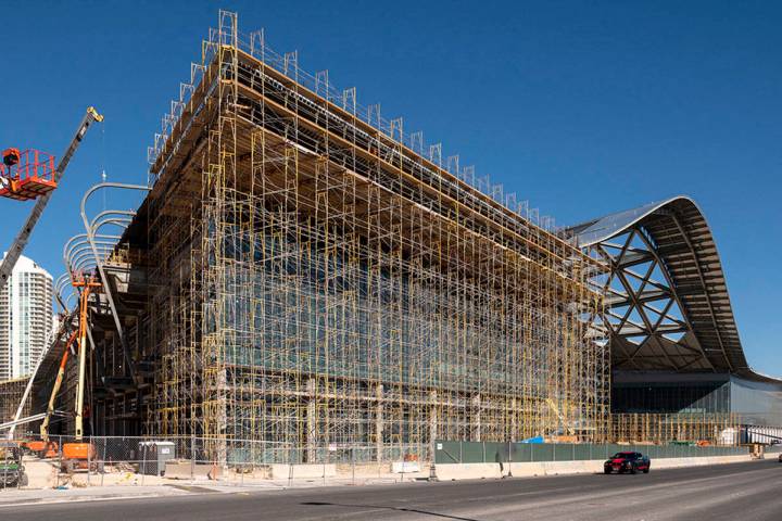 The grand entry of the West Hall is seen in this looking northeast along Convention Center Dri ...