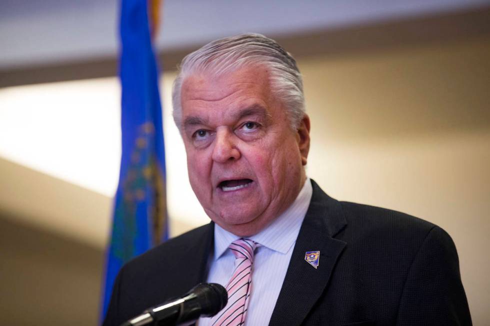 Gov. Steve Sisolak discusses measures to help the public with housing stability amid the COVID- ...