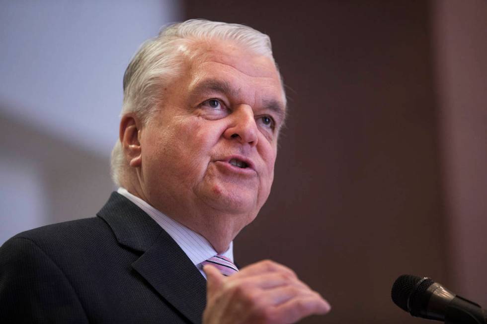 Gov. Steve Sisolak discusses measures to help the public with housing stability amid the COVID- ...