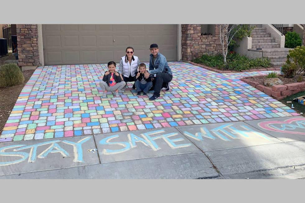 The Cloer family is shown on Saturday, March 28, 2020, after finishing their time-lapse video o ...