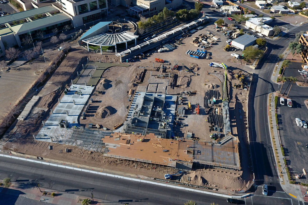 Construction continues on the new $25 million Henderson Community Ice Hockey Facility at the co ...