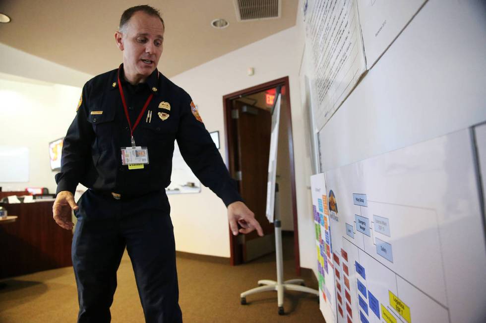 Deputy Fire Chief Travis Anderson, serving as emergency manager, is interviewed about the City ...