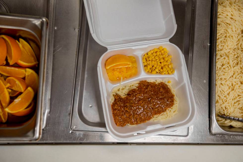 A spaghetti lunch is ready to be delivered, at Martin Luther King Jr. Senior Center that is clo ...
