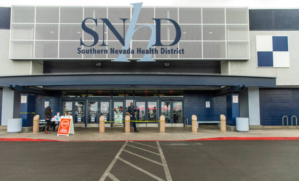 Exterior of the Southern Nevada Health District where those entering receive a quick screening ...