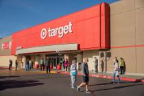 Shoppers line up for Target's early hours at the N Stephanie Street location in Henderson on Tu ...