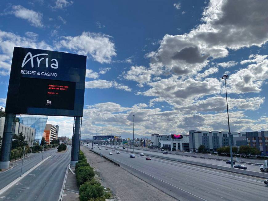 Traffic on Interstate 15 through Las Vegas was very light Saturday, March 21, 2020. With m ...