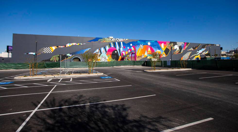 A view of a mural by Eric Vozzola at Area15 in Las Vegas on Thursday, April 2, 2020. (Chase Ste ...