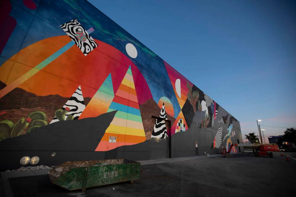 Eric Vozzola working on his mural at Area 15, Las Vegas, NV. ( Kate Russell, Courtesy of Meow ...