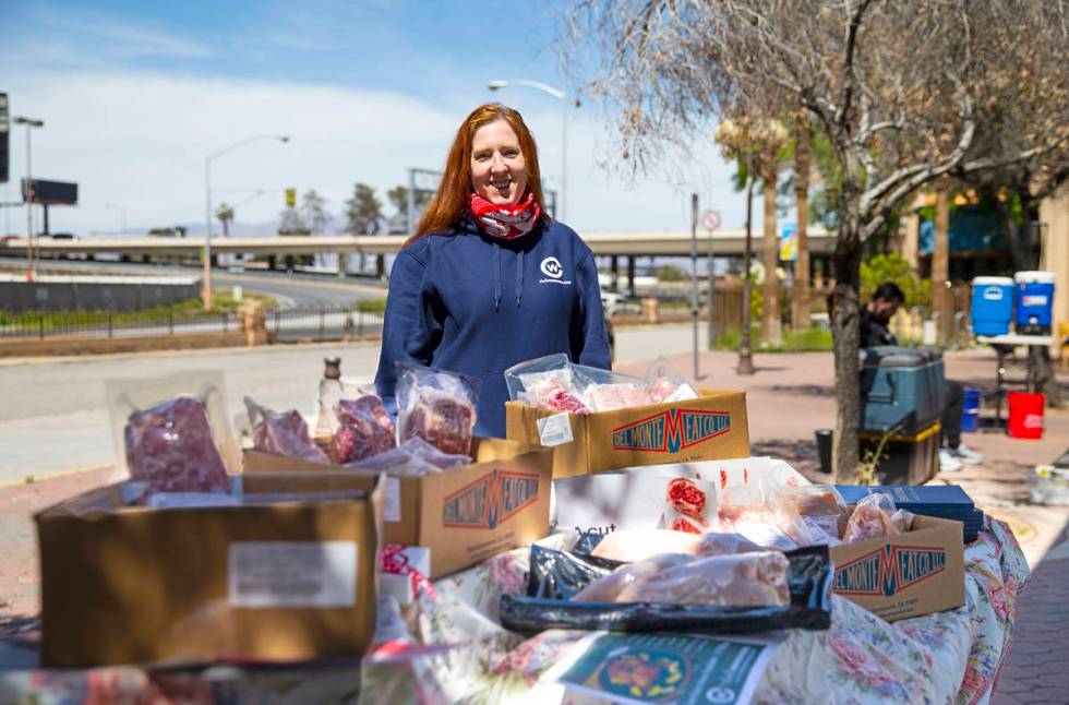 Jessica Gordon of Chef's Warehouse, poses for a portrait by items being offered to the public o ...