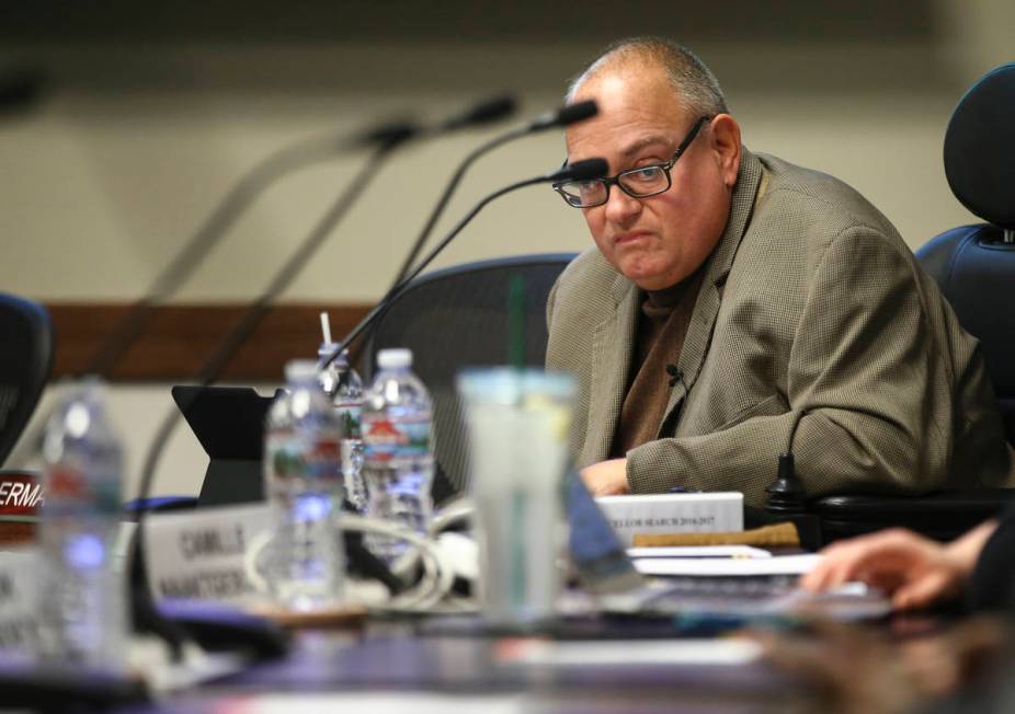 Nevada System of Higher Education Regent Sam Lieberman during a chancellor search committee mee ...