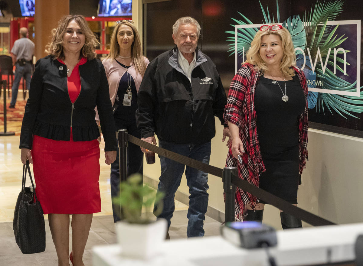 Las Vegas Councilwoman Victoria Seaman, left, Mayor Pro Tem coordinator Marianne Rombola, Ahern ...