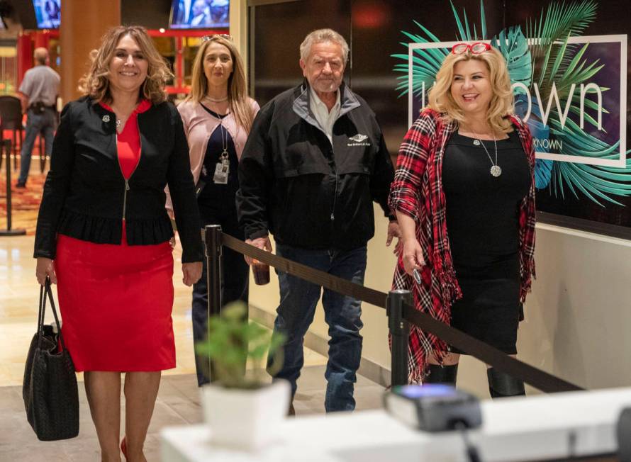 Las Vegas Councilwoman Victoria Seaman, left, Mayor Pro Tem coordinator Marianne Rombola, Ahern ...