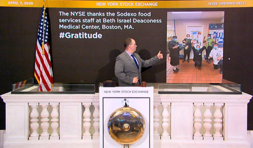 Tommy Gannon, assistant supervisor, Facilities, rings the opening bell at the New York Stock Ex ...