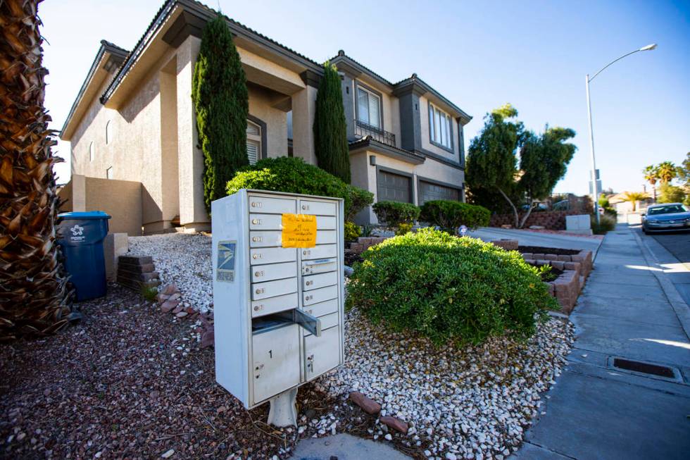 A vandalized mailbox near Twain Avenue and Fort Apache Road in Las Vegas on Tuesday, April 7, 2 ...
