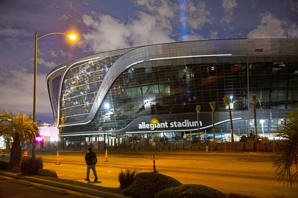 Work continues on Allegiant Stadium following the news of a second worker testing positive for ...