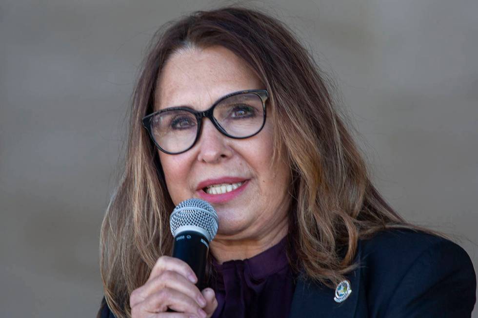 Las Vegas Councilwoman Victoria Seaman speaks during the official opening ceremony for the new ...