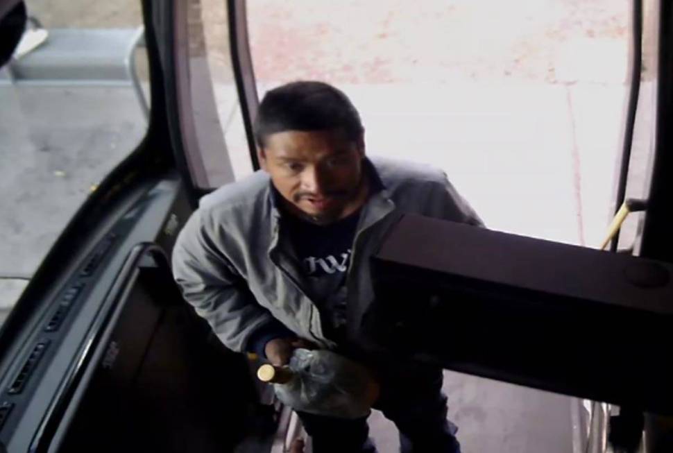 Photo from a surveillance video of a suspect in the assault on a Regional Transportation Commis ...