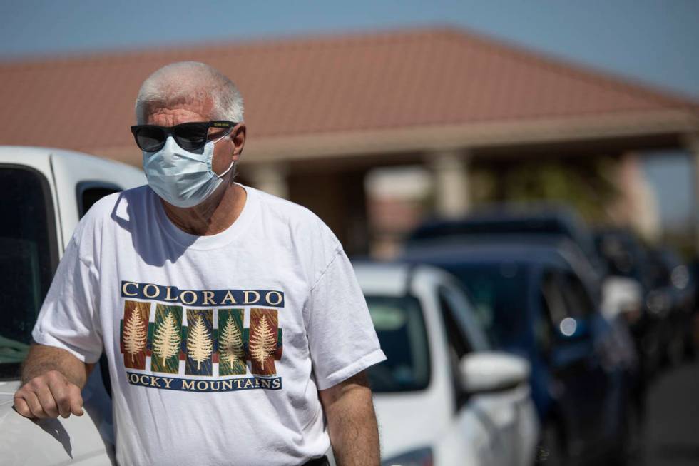 Ron Dicocco, of Las Vegas, waits for COVID-19 antibody testing outside PAM Speciality Hospital ...