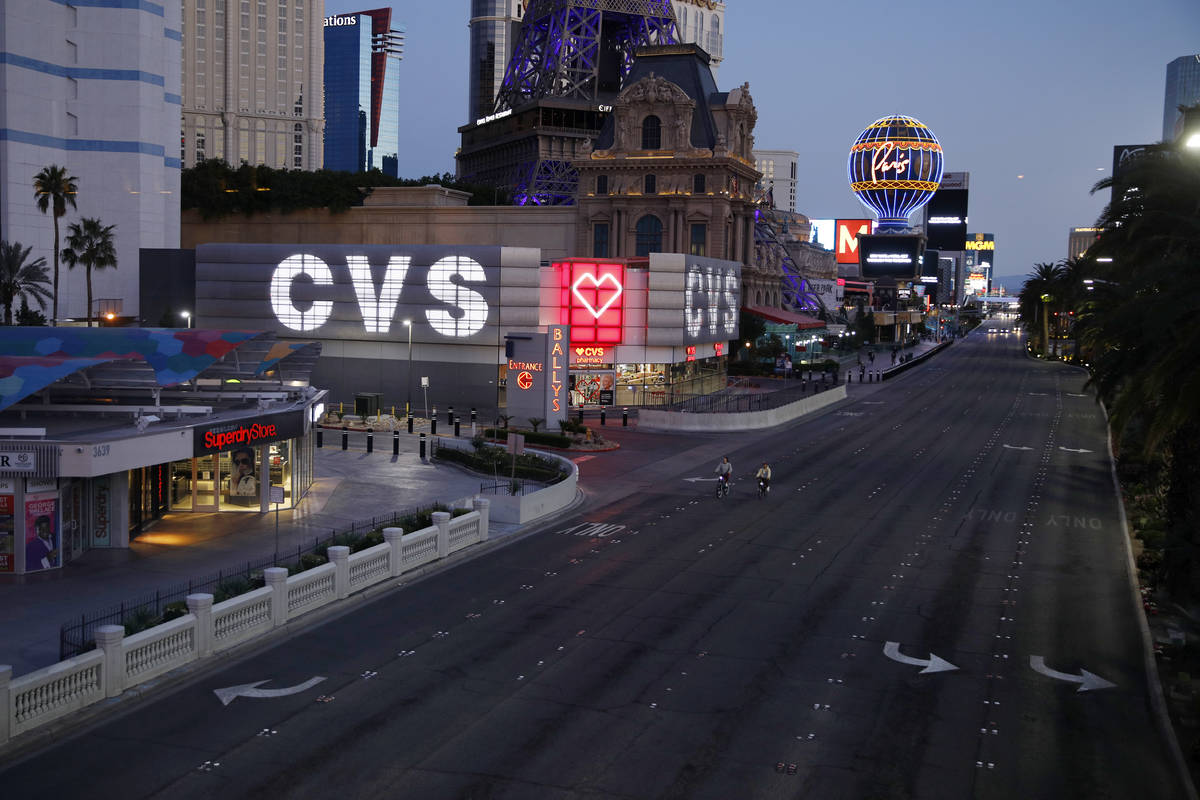 The Las Vegas Strip is deserted as casinos and other business are closed because of the coronav ...