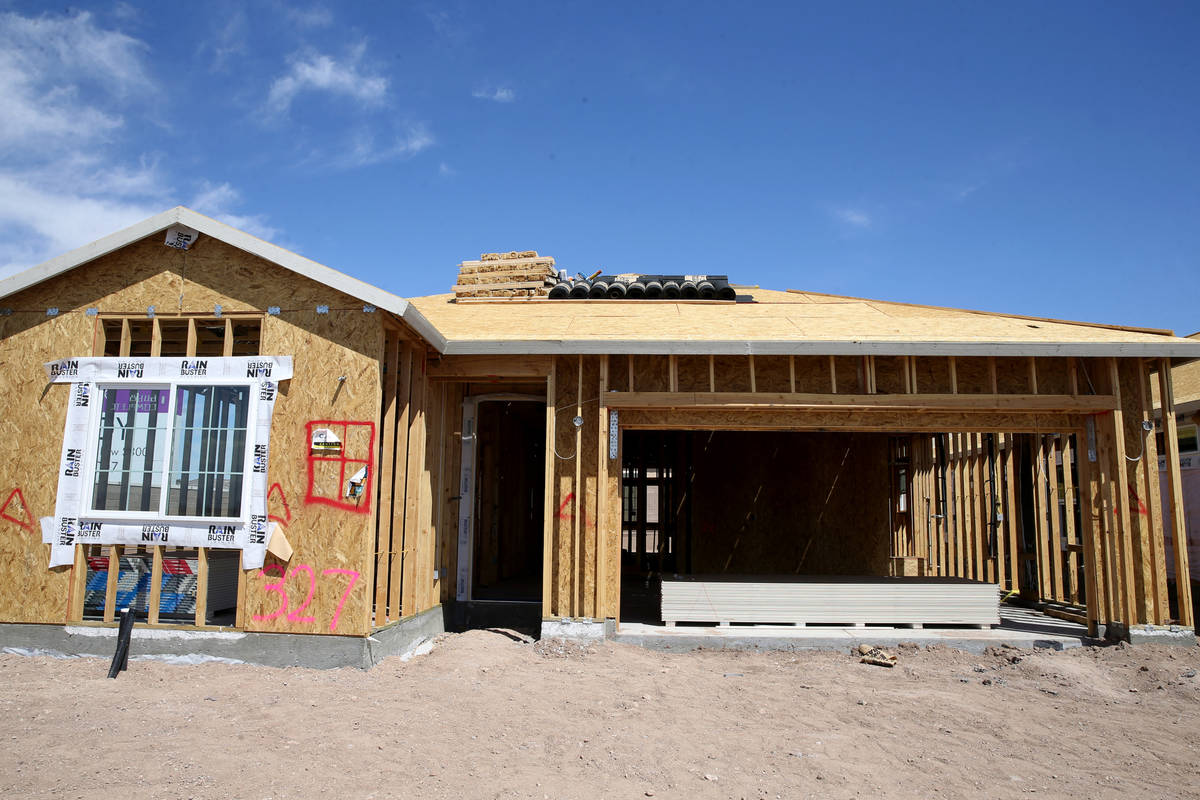 Homes under construction in the master-planned community of Cadence in Henderson Thursday, Apri ...