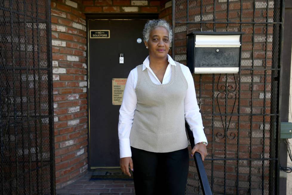 Leaha Crawford, who owns a tax resolution service, at her downtown Las Vegas office Wednesday, ...