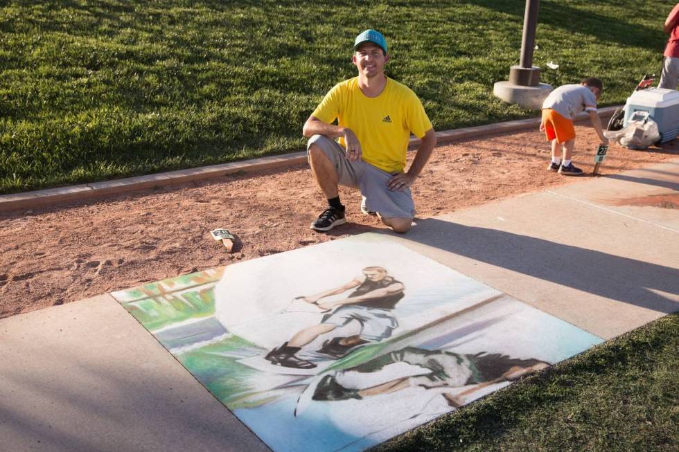 Joe Christiansen was the third-place finisher in the professional artist category at Chalk + Ch ...