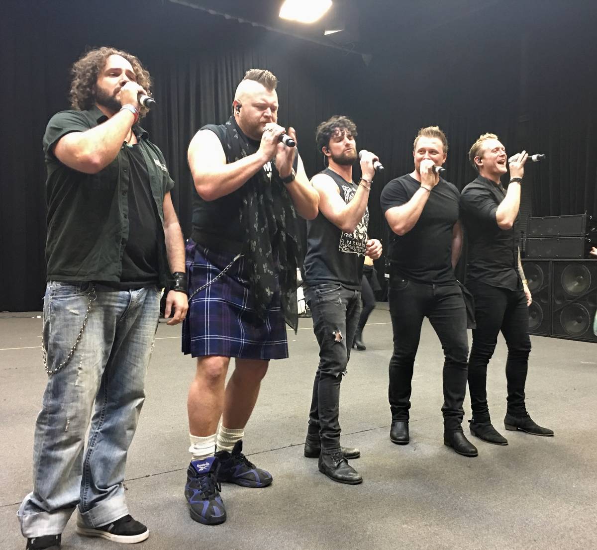 The "Tenors of Rock" rehearse at SIR Studios in Las Vegas on Thursday, Jan. 5, 2016. Shown from ...