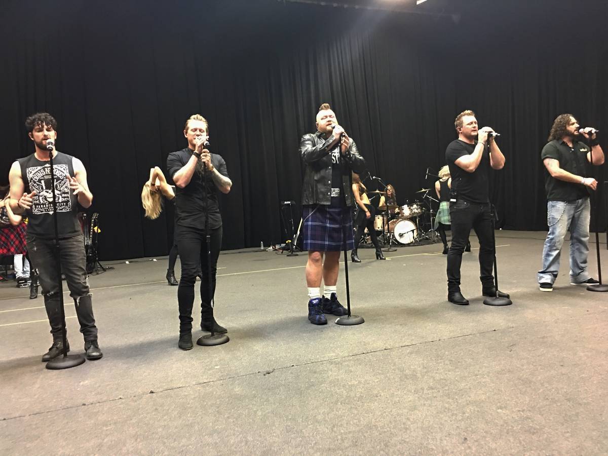 The "Tenors of Rock" rehearse at SIR Studios in Las Vegas on Thursday, Jan. 5, 2016. Shown from ...