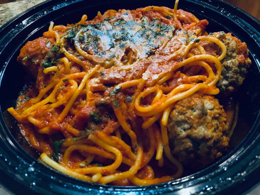 Spaghetti and meatballs from Spaghetty Western. (Al Mancini/Las Vegas Review-Journal)