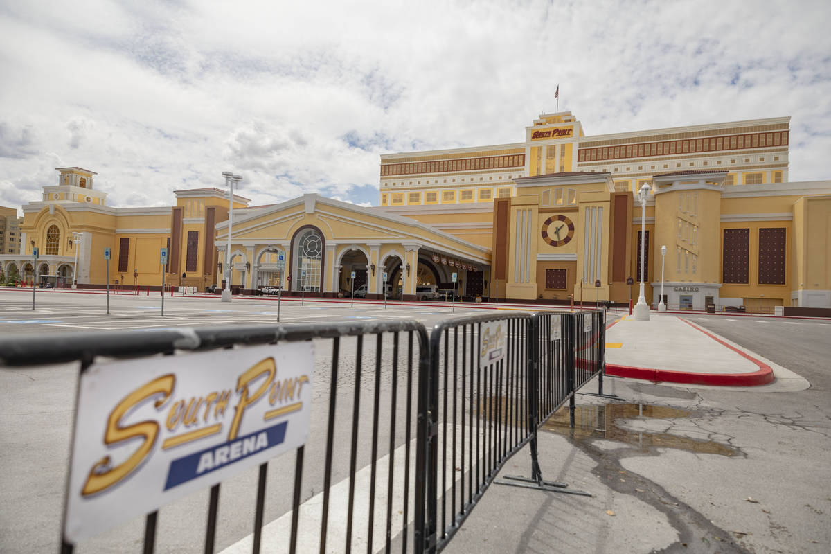 South Point is seen temporarily closed in Las Vegas on Monday, April 20, 2020. (Elizabeth Page ...