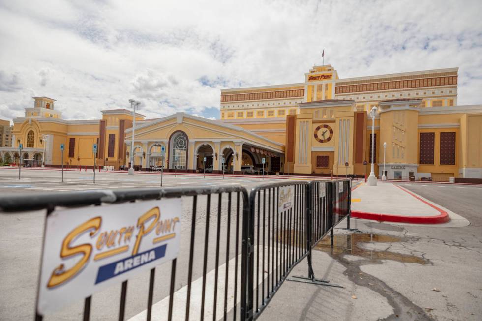 South Point is seen temporarily closed in Las Vegas on Monday, April 20, 2020. (Elizabeth Page ...