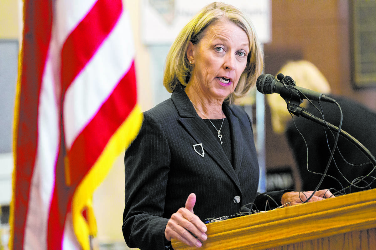 Nevada Secretary of State Barbara Cegavske speaks during a press conference by the Nevada Elect ...