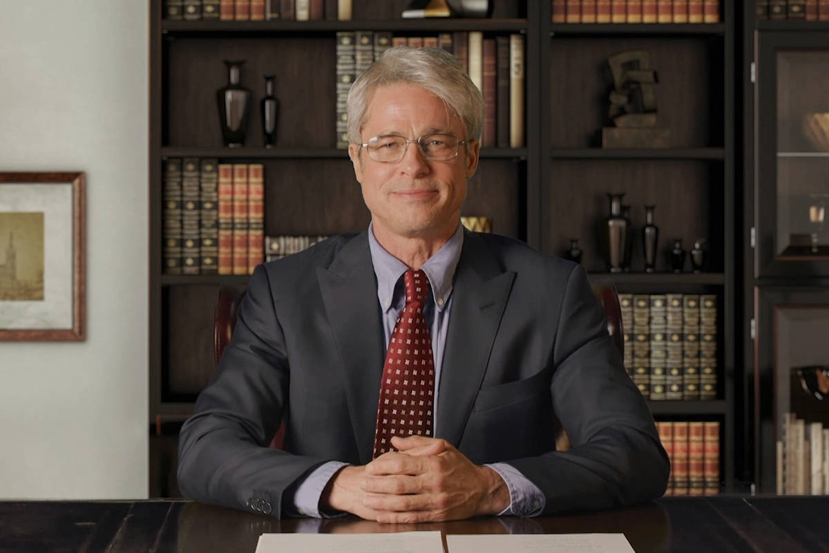 In this screengrab provided by NBC, Brad Pitt portrays Dr. Anthony Fauci in the second at-home ...