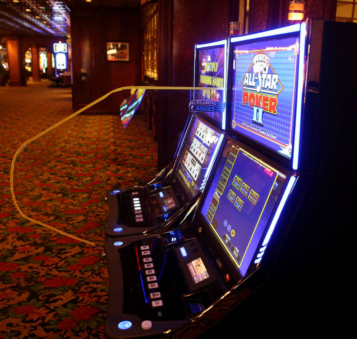 Prototype dividers being tested on machines at the El Cortez in downtown Las Vegas casino Tuesd ...