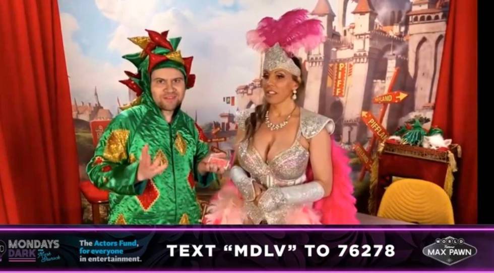 Piff the Magic Dragon and his showgirl sidekick Jade Simone are shown during the Mondays Dark L ...