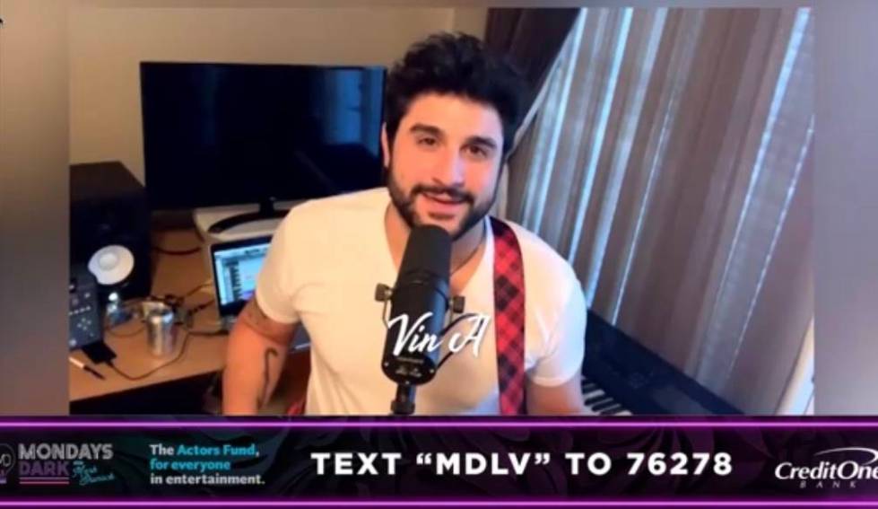 Vinny "Vin A." Adinolfi is shown during the Mondays Dark Live Stream Telethon on Monday, April ...