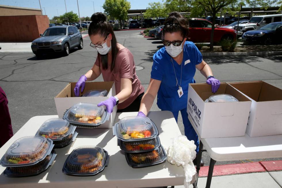 Comprehensive Cancer Centers of Nevada staff members, including from left, Amy Lowe, office man ...