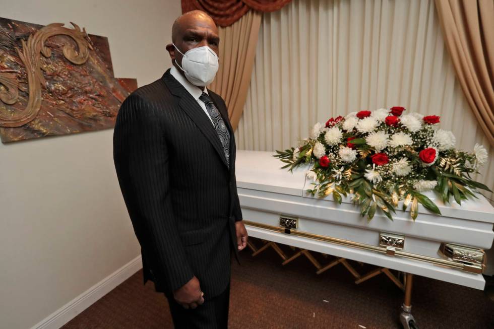 Andre Dawson poses for a photo at Paradise Memorial Funeral Home, Thursday, April 30, 2020, in ...