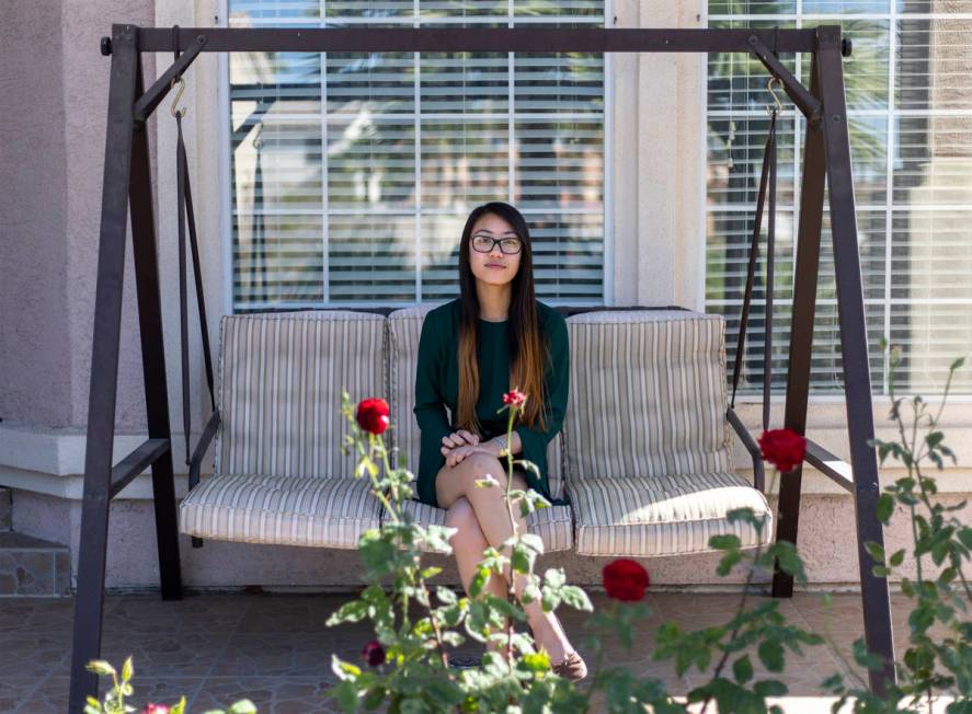 Brittney Tran, a senior at Nevada State High School, at her home on Friday, May 1, 2020, in Hen ...