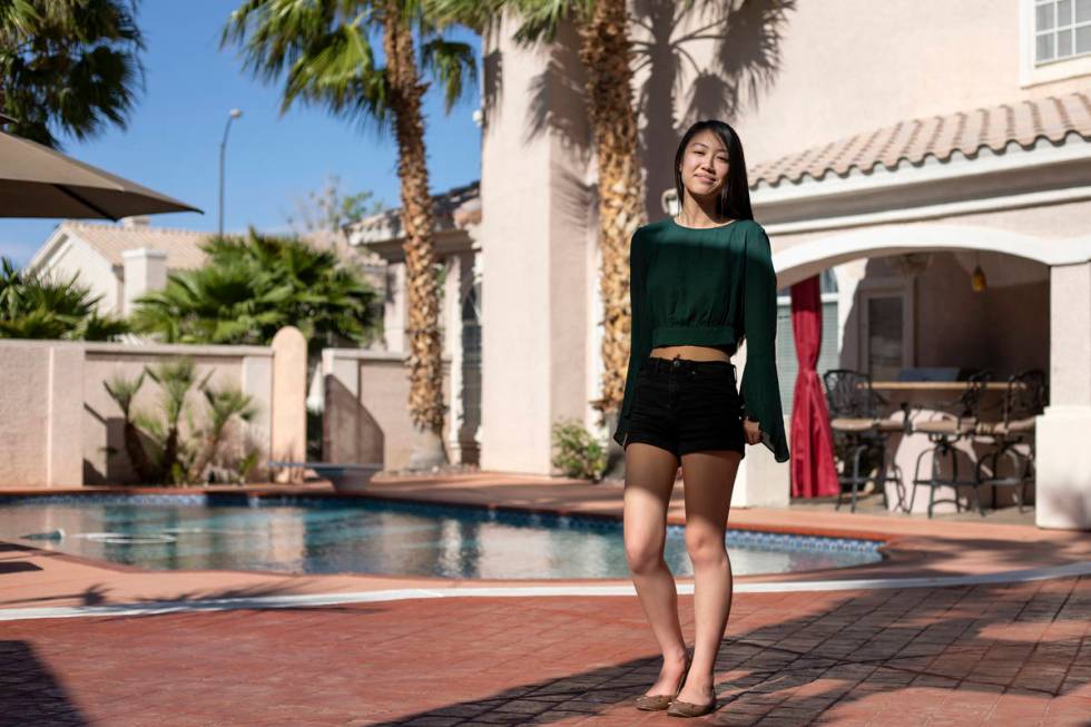 Brittney Tran, a senior at Nevada State High School, at her home on Friday, May 1, 2020, in Hen ...