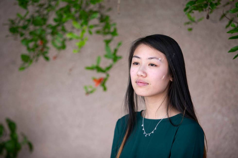 Brittney Tran, a senior at Nevada State High School, at her home on Friday, May 1, 2020, in Hen ...