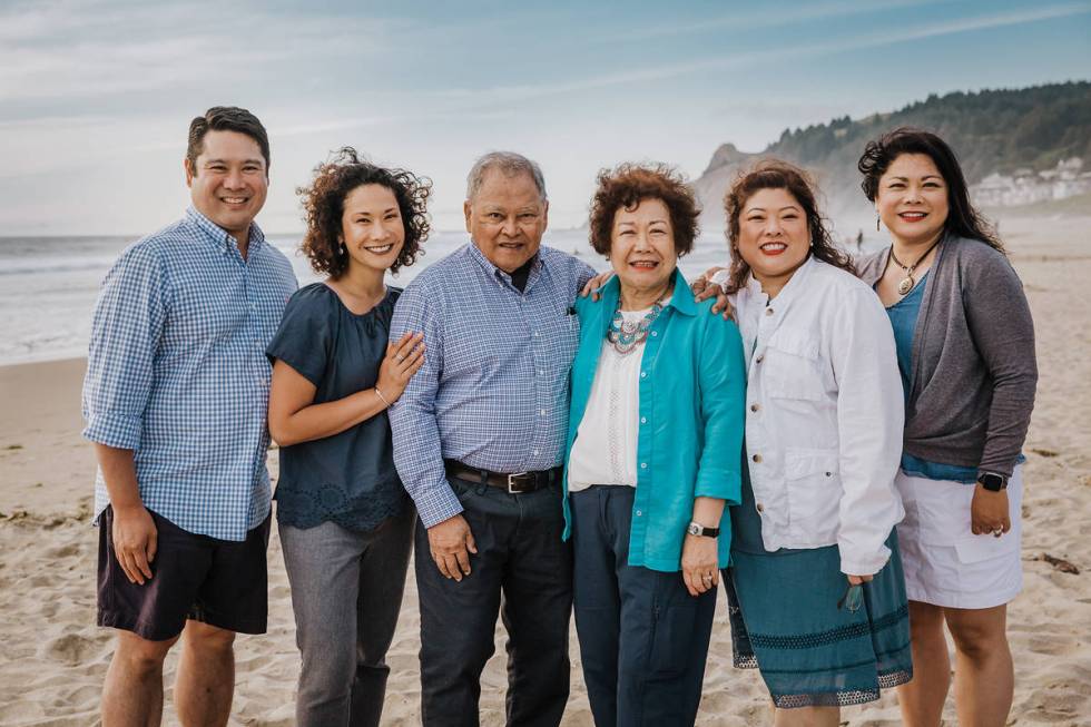 Antonio and Norma Zantua, middle, on the Oregon coast in 2019 with their children Anthony Zantu ...