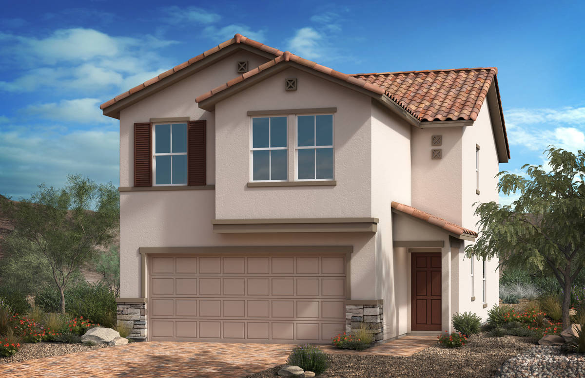 This artist's rendering shows a home in Camden, KB Home's new gated community in southwest Las ...