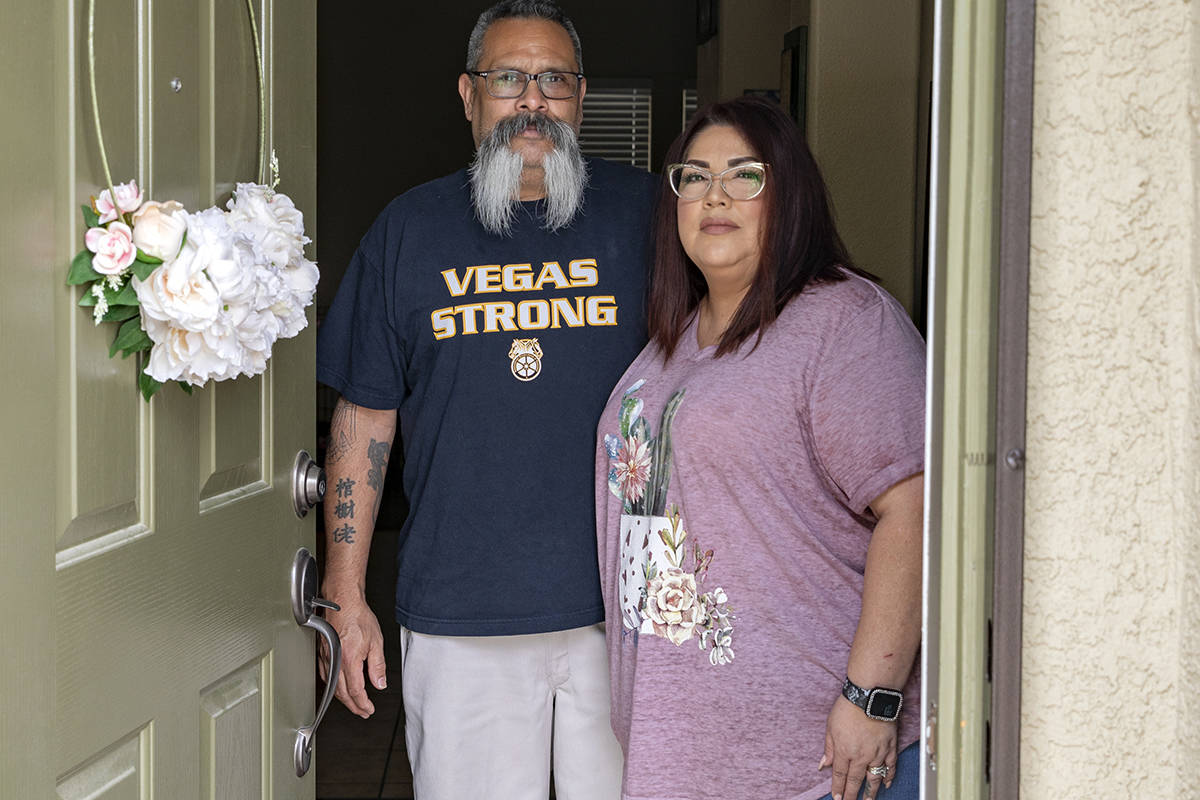 Brian and Monica Ursua are pictured in their home in North Las Vegas on Thursday, April 30, 202 ...