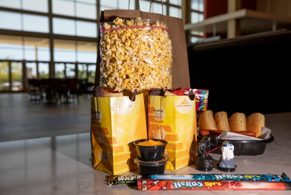 Movie popcorn and snacks are available for curbside pickup at Maya Cinemas on Friday, May 1, 20 ...